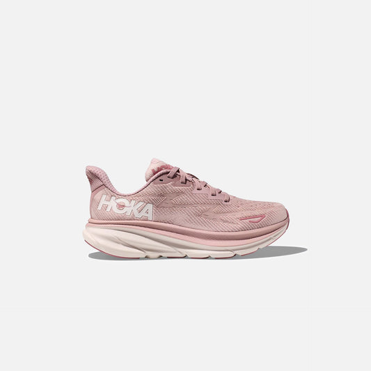 Hoka Women's Clifton 9 running shoe - Pale Mauve/Peach White