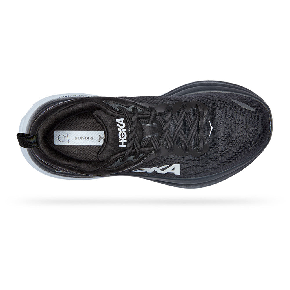 Hoka Bondi 8 Men's Running Shoes - Black & White