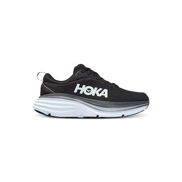 Hoka Bondi 8 Men's Running Shoes - Black & White