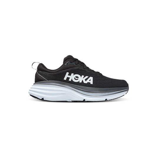 Hoka Bondi 8 Men's Running Shoes - Black & White